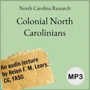 NC Research Series - Colonial North Carolinians