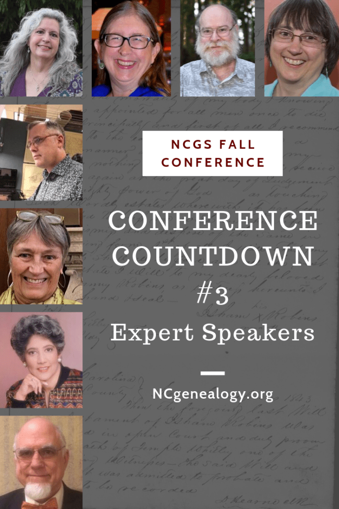 Pinterest sized image with post title, "Conference Countdown #3 Expert Speakers" and images of each speaker.