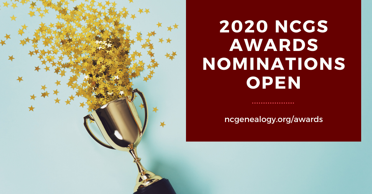 "2020 Awards Nominations Open" with picture of trophy