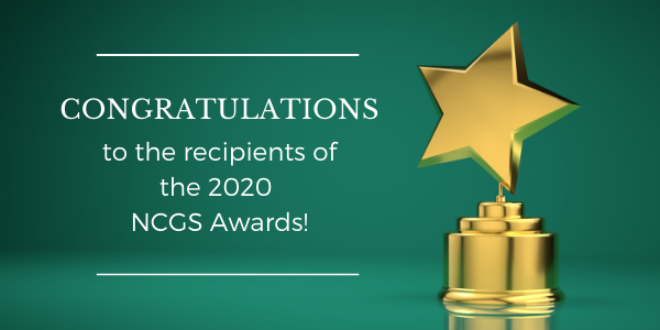 Congratulations to the recipients of the 2020 NCGS Awards with an image of a gold trophy