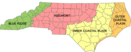 Environmental Provinces of NC map